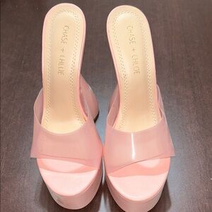 Chase + Chloe Blush Pink SEXY GIRL Platform Heels